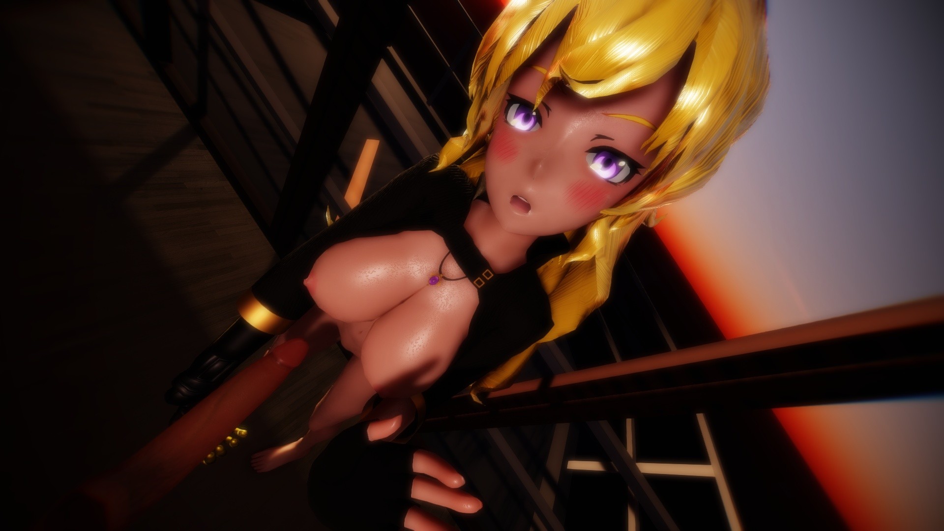 Yang Sunset Standing Handjob - Anime Parody Bliss