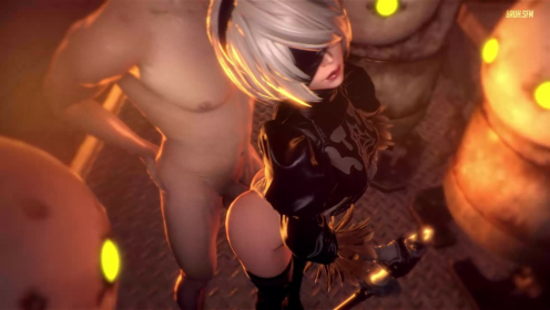 2B in Nier Automata XXX Parody Robot Action