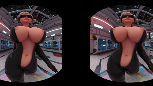 Animated Sexy Babe in VR: Stunning Front Walk