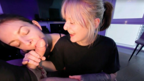 Rebeka Ruby & Brilla in Hot Double Blowjob VR