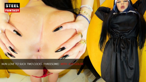 Nun Love To Suck Two Cocks (THREESOME) With Aya Goldie