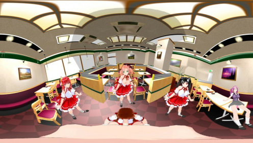 Sexy Anime Girls Cafe Dance with Hot Action