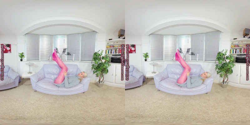 Nicky Phillips Grey Dress With Pink Glossy Legwear - Image 5