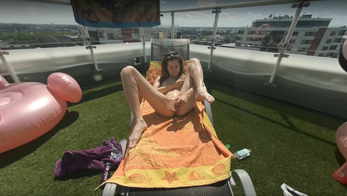 Skinny Josie Rocks Dildo Play in Rooftop Heat - Image 10