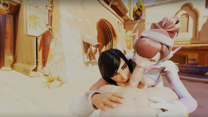 Overwatch Dva Pharah Threesome VR Blowjob - Image 5