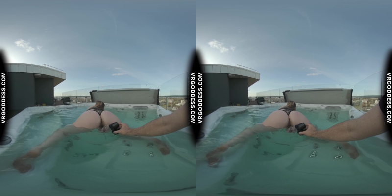 Hot Babe Melonie Rooftop Jacuzzi Dildo Masturbation - Image 5