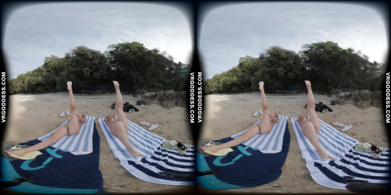 Kristina and Mira Naked Yoga on Tropical Beach - Image 9
