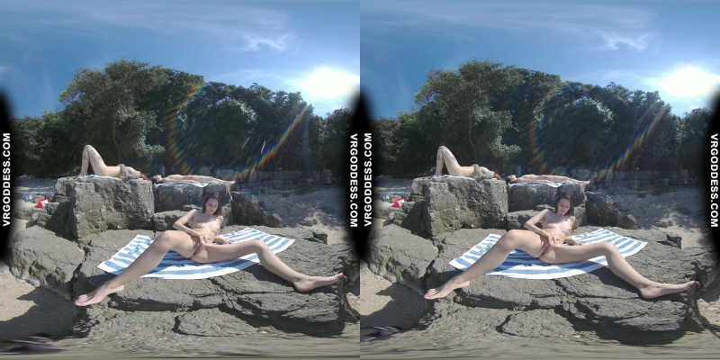 Rebeka Ruby Wild Nude Beach Dildo Adventure - Image 5