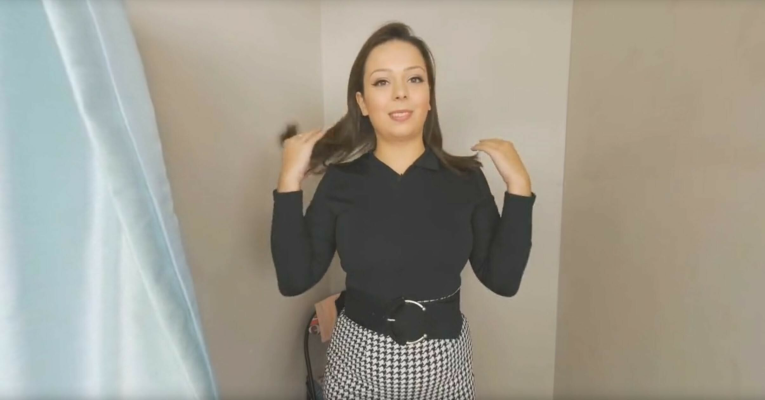 Alice Katz Stunning Solo Wardrobe Tease - Image 1