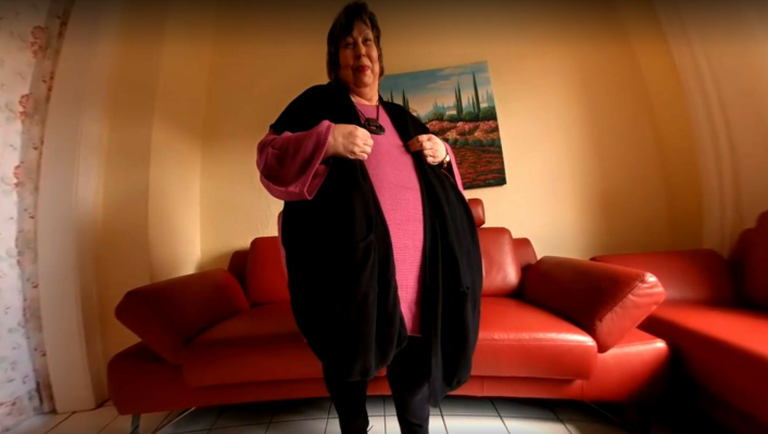 Karola's Big Breasts in Tight S-Cup Bra Tease - Image 1