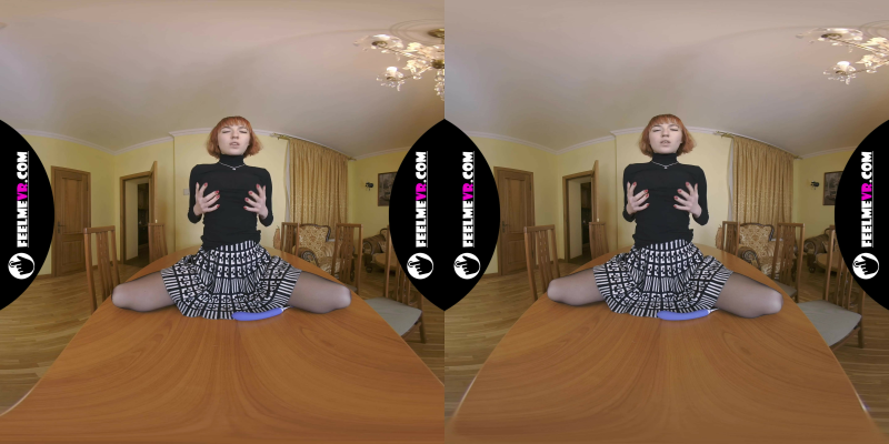 Lilly Mays Masturbates With A Vibrator On The Table 180VR - Image 2