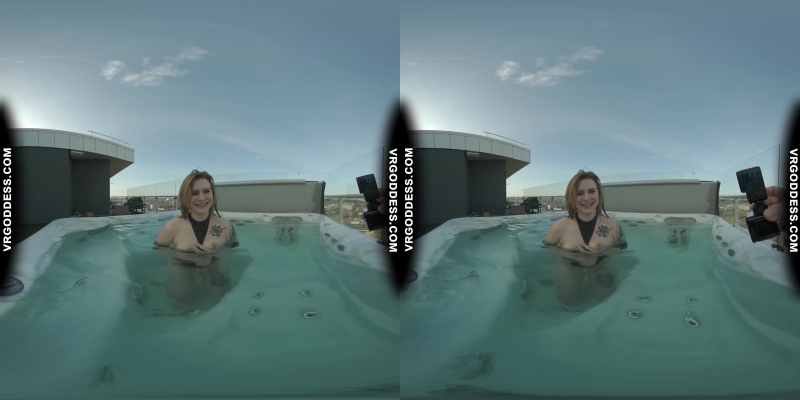 Hot Babe Melonie Rooftop Jacuzzi Dildo Masturbation - Image 2