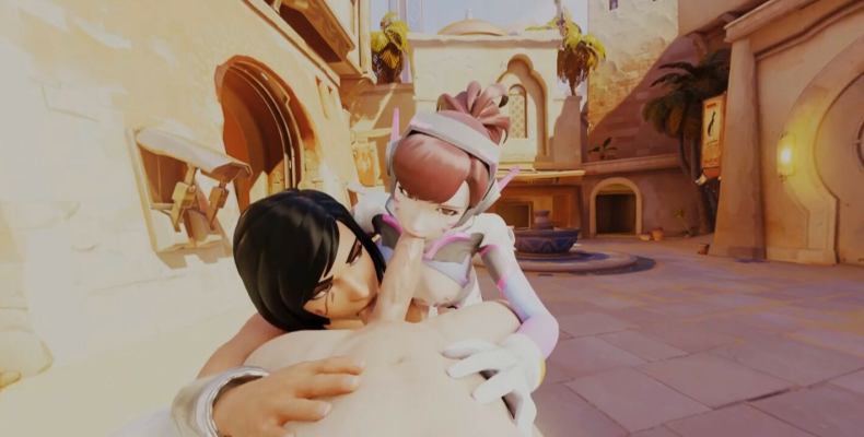 Overwatch Dva Pharah Threesome VR Blowjob - Image 3