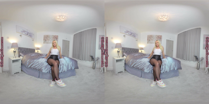 Louise White Leotard With Black Glossy Tights - Image 6